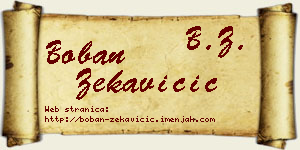 Boban Zekavičić vizit kartica